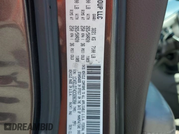 2013 Dodge Durango Crew with VIN 1C4SDJDT4DC696390, listed as a Copart auction lot 63608365 with 176,285 mi miles and Clean title. Bid and sale history available at DreamBid. Image 13.