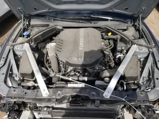2023 Genesis G70 3.3T with VIN KMTG54TE7PU128609, listed as a Copart auction lot 53644364 with 5,843 mi miles and Salvage title. Bid and sale history available at DreamBid. Image 11.
