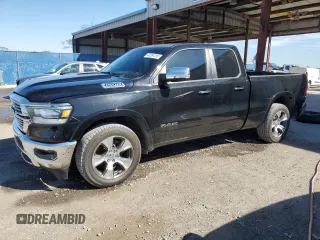 2020 Ram 1500 Laramie with VIN 1C6SRFDTXLN142456, listed as a Copart auction lot 43264155 with 57,661 mi miles and Salvage Title. Bid and sale history available at carsss.com. Image 1.
