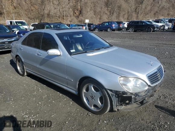 2001 Mercedes-Benz S-Class with VIN WDBNG75J11A162631, listed as a Copart auction lot 52103705 with 215,870 mi miles and Salvage Title. Bid and sale history available at carsss.com. Image 4.