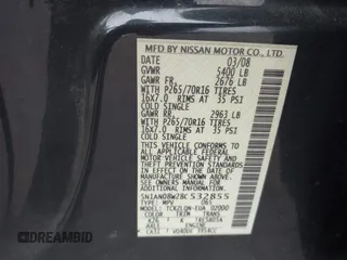 2008 Nissan Xterra X z VIN 5N1AN08W28C532855, wystawiony jako IAAI lot #42292932 z przebiegiem 214 848 mil mil oraz . Historia ofert i sprzedaży dostępna na DreamBid. Obrazek 9.