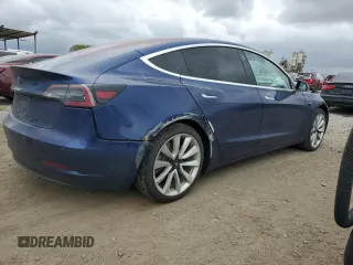 2018 Tesla Model 3 Long Range Battery with VIN 5YJ3E1EA3JF024835, listed as a Copart auction lot 53510345 with 197,560 mi miles and Salvage Title. Bid and sale history available at DreamBid. Image 3.