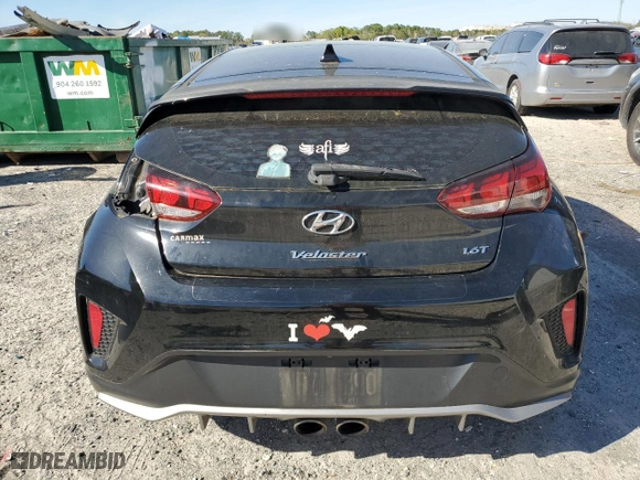 2019 Hyundai Veloster Turbo R-Spec with VIN KMHTH6AB9KU019288, listed as a Copart auction lot 49748385 with 83,732 mi miles and Non Repairable. Bid and sale history available at carsss.com. Image 6.