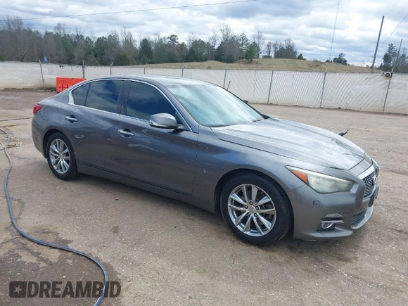 2014 Infiniti Q50 Sport with VIN JN1BV7AP5EM676199, listed as a IAAI auction lot 41721851 with 133,082 mi miles and . Bid and sale history available at DreamBid. Image 1.