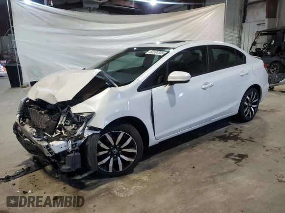 2015 Honda Civic EX-L with VIN 19XFB2F95FE017088, listed as a Copart auction lot 53181705 with 98,353 mi miles and Clean Title. Bid and sale history available at carsss.com. Image 1.