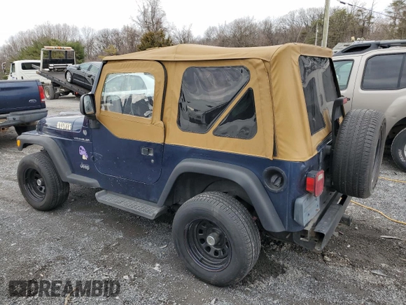 2001 Jeep Wrangler SE with VIN 1J4FA29P41P303093, listed as a Copart auction lot 49342475 with 193,768 mi miles and Salvage Title. Bid and sale history available at carsss.com. Image 2.