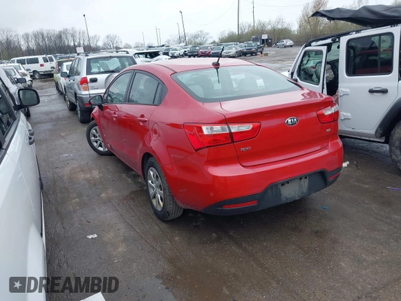 2014 Kia Rio LX with VIN KNADM4A36E6417050, listed as a IAAI auction lot 42005888 with 129,433 mi miles. Bid and sale history available at carsss.com. Image 3.