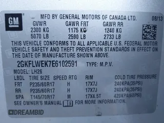 2014 GMC Terrain SLE with VIN 2GKFLWEK7E6102591, listed as a IAAI auction lot 41300845 with 120,115 mi miles. Bid and sale history available at carsss.com. Image 9.