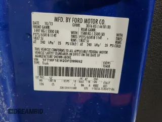 2013 Ford F-150 XL with VIN 1FTMF1EM2DFD99692, listed as a Copart auction lot 87008554 with 165,169 mi miles and Clean Title. Bid and sale history available at DreamBid. Image 12.