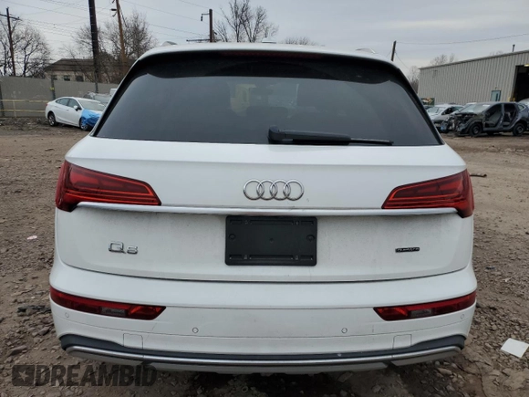 2021 Audi Q5 Premium with VIN WA1AAAFY0M2002856, listed as a Copart auction lot 45542955 with 40,558 mi miles and Salvage Title. Bid and sale history available at carsss.com. Image 6.