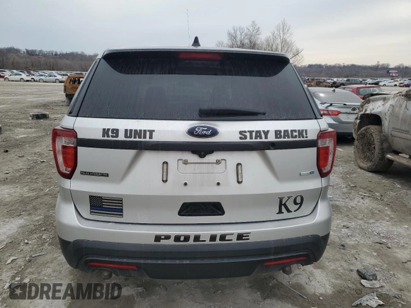 2016 Ford Utility Police Interceptor with VIN 1FM5K8AR7GGD16133, listed as a Copart auction lot 47731905 with 112,697 mi miles and Salvage Title. Bid and sale history available at carsss.com. Image 6.