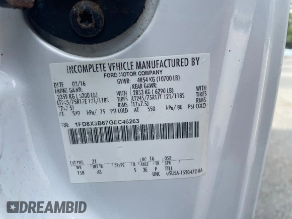 2016 Ford F-350 with VIN 1FD8X3B67GEC46263, listed as a Copart auction lot 47267935 with 241,492 mi miles and Clean title. Bid and sale history available at DreamBid. Image 10.