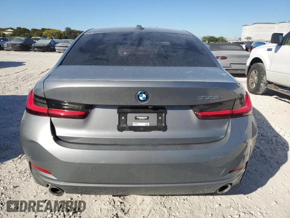 2023 BMW 3 Series 330e with VIN 3MW39FF03P8D03381, listed as a Copart auction lot 87578195 with 19,441 mi miles and Non Repairable. Bid and sale history available at carsss.com. Image 6.