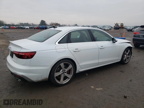 2021 Audi S4 Premium Plus with VIN WAUB4AF40MA024633, listed as a Copart auction lot 40762744 with 21,333 mi miles and Salvage Title. Bid and sale history available at carsss.com. Image 3.