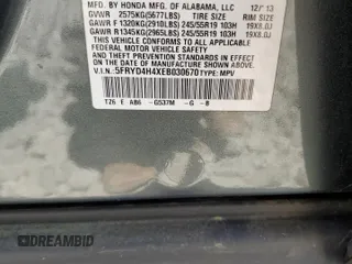 2014 Acura MDX Technology z VIN 5FRYD4H4XEB030670, wystawiony jako Copart lot #54409925 z przebiegiem Nie podano mil oraz Szkoda całkowita • Salvage title. Historia ofert i sprzedaży dostępna na DreamBid. Obrazek 13.