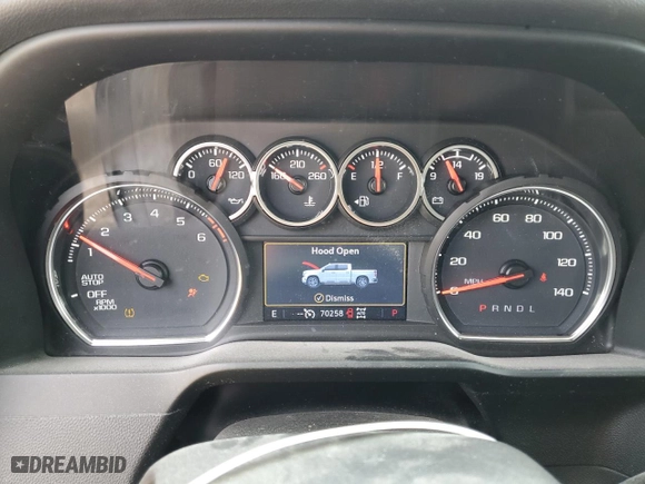 2021 Chevrolet Silverado 1500 Custom with VIN 3GCPYBEK8MG471859, listed as a Copart auction lot 44492155 with 70,258 mi miles and Salvage Title. Bid and sale history available at carsss.com. Image 9.