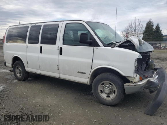2005 Chevrolet Express Passenger with VIN 1GAHG35U851250429, listed as a Copart auction lot 45600415 with Not provided miles and Salvage title. Bid and sale history available at DreamBid. Image 4.