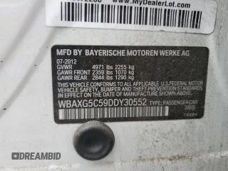 2013 BMW 5 Series 528i with VIN WBAXG5C59DDY30552, listed as a Copart auction lot 50823045 with 224,398 mi miles and Clean Title. Bid and sale history available at carsss.com. Image 12.