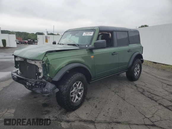 2025 Ford Bronco Badlands z VIN 1FMEE9BP1SLA66088, wystawiony jako Copart lot #60238525 z przebiegiem 1 419 mil mil oraz Czysty tytuł • Clean title. Historia ofert i sprzedaży dostępna na DreamBid. Obrazek 1.