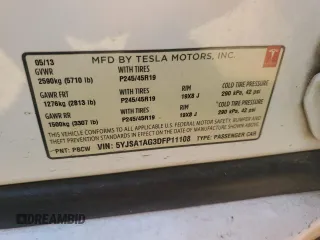 2013 Tesla Model S with VIN 5YJSA1AG3DFP11108, listed as a Copart auction lot 56247045 with 159,703 mi miles and Clean title. Bid and sale history available at DreamBid. Image 12.