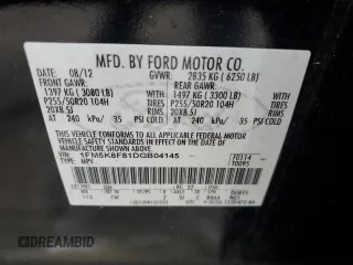 2013 Ford Explorer Limited z VIN 1FM5K8F81DGB04145, wystawiony jako Copart lot #57463165 z przebiegiem 239 122 mil mil oraz Czysty tytuł • Clean title. Historia ofert i sprzedaży dostępna na DreamBid. Obrazek 13.