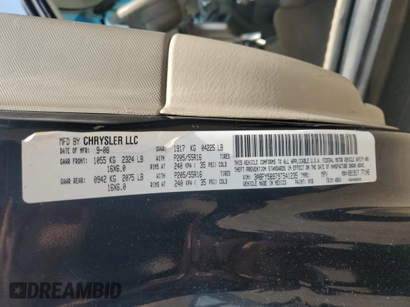2009 Chrysler PT Cruiser Touring with VIN 3A8FY58979T541235, listed as a Copart auction lot 54049575 with 124,693 mi miles and Salvage title. Bid and sale history available at DreamBid. Image 13.