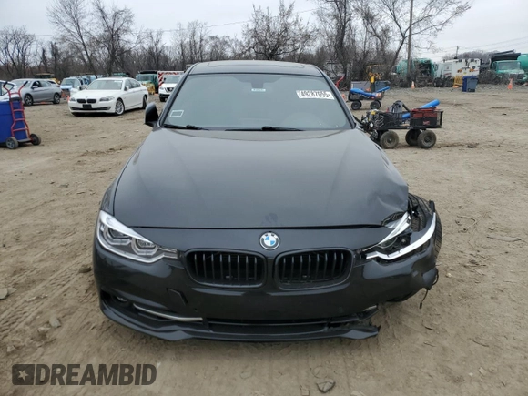 2017 BMW 3 Series 330e iPerformance with VIN WBA8E1C58HK895185, listed as a Copart auction lot 49287055 with 61,391 mi miles and Salvage Title. Bid and sale history available at carsss.com. Image 5.