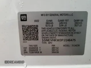 2023 Chevrolet Traverse LT z VIN 1GNEVHKW3PJ146475, wystawiony jako Copart lot #51575065 z przebiegiem 38 475 mil mil oraz Szkoda całkowita • Salvage title. Historia ofert i sprzedaży dostępna na DreamBid. Obrazek 13.