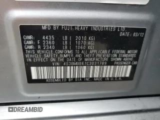 2012 Subaru Legacy Premium z VIN 4S3BMBB67C3031789, wystawiony jako Copart lot #60174345 z przebiegiem 105 468 mil mil oraz Czysty tytuł • Clean title. Historia ofert i sprzedaży dostępna na DreamBid. Obrazek 12.