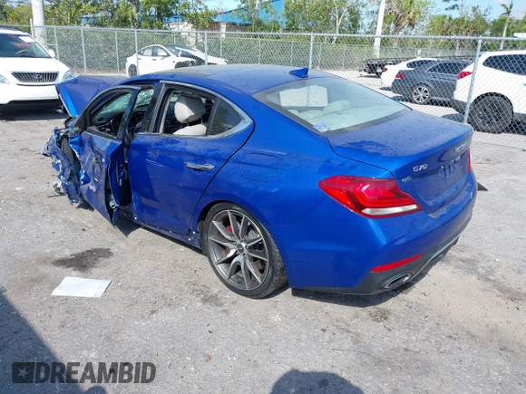 2019 Genesis G70 Advanced with VIN KMTG34LE2KU022342, listed as a IAAI auction lot 41806699 with 49,250 mi miles and . Bid and sale history available at DreamBid. Image 3.