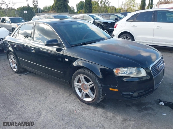 2007 Audi A4 2.0T with VIN WAUAF78E07A063080, listed as a IAAI auction lot 41896271 with 228,307 mi miles. Bid and sale history available at carsss.com. Image 1.