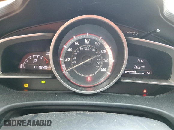 2014 Mazda 3 i Touring with VIN JM1BM1V75E1146162, listed as a Copart auction lot 63657205 with 117,840 mi miles and Salvage title. Bid and sale history available at DreamBid. Image 9.
