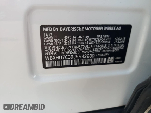 2018 BMW X1 sDrive28i z VIN WBXHU7C39J5H42980, wystawiony jako Copart lot #59308535 z przebiegiem 122 135 mil mil oraz Czysty tytuł • Clean title. Historia ofert i sprzedaży dostępna na DreamBid. Obrazek 12.