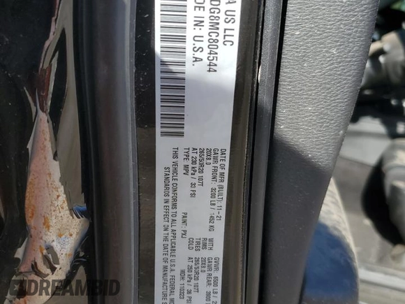 2021 Dodge Durango GT z VIN 1C4RDJDG8MC804544, wystawiony jako Copart lot #74879463 z przebiegiem 22 025 mil mil oraz Szkoda całkowita • Salvage title. Historia ofert i sprzedaży dostępna na DreamBid. Obrazek 13.