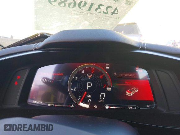 2023 Chevrolet Corvette 2LT with VIN 1G1YB2D40P5111501, listed as a IAAI auction lot 42319689 with 39,007 mi miles and . Bid and sale history available at DreamBid. Image 7.