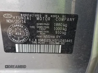2015 Hyundai Elantra GT GL with VIN KMHD25LH1FU245445, listed as a Copart auction lot 42295685 with 203,196 mi miles and Salvage Title. Bid and sale history available at carsss.com. Image 13.