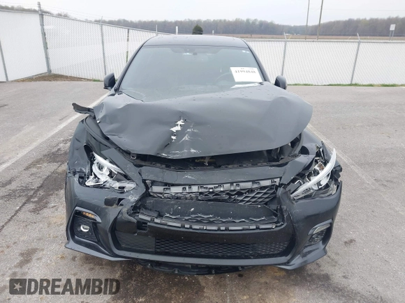 2018 Infiniti Q50 Red Sport 400 with VIN JN1FV7ARXJM480160, listed as a IAAI auction lot 41994848 with 71,346 mi miles and . Bid and sale history available at DreamBid. Image 12.