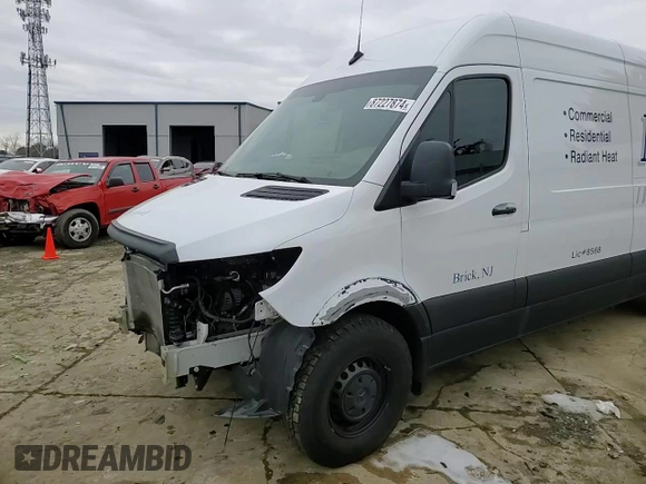 2023 Mercedes-Benz Sprinter Cargo with VIN W1Y4NCHY6PT123577, listed as a Copart auction lot 87227874 with Not Provided miles and Salvage Title. Bid and sale history available at carsss.com. Image 12.