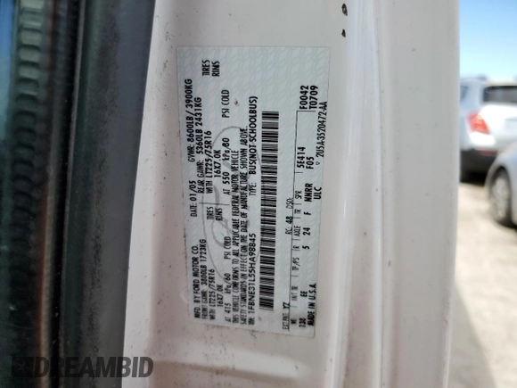 2005 Ford Econoline Passenger XL with VIN 1FBNE31L55HA98845, listed as a Copart auction lot 74541374 with Not Provided miles and Non Repairable. Bid and sale history available at carsss.com. Image 14.