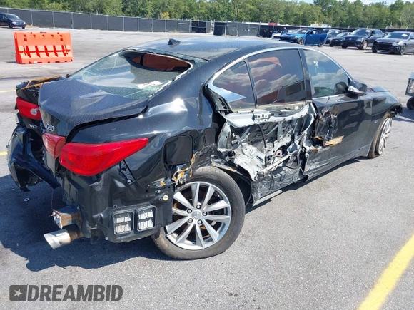 2015 Infiniti Q50 Premium with VIN JN1BV7AR0FM407577, listed as a IAAI auction lot 40191466 with 94,239 mi miles. Bid and sale history available at carsss.com. Image 4.