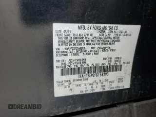 2015 Ford Taurus SEL with VIN 1FAHP2E92FG168293, listed as a Copart auction lot 52775625 with 207,447 mi miles and Salvage title. Bid and sale history available at DreamBid. Image 12.
