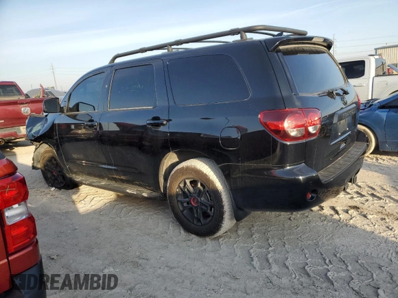 2021 Toyota Sequoia TRD Pro with VIN 5TDEY5B19MS182950, listed as a Copart auction lot 45160465 with 61,759 mi miles and Salvage Title. Bid and sale history available at carsss.com. Image 2.