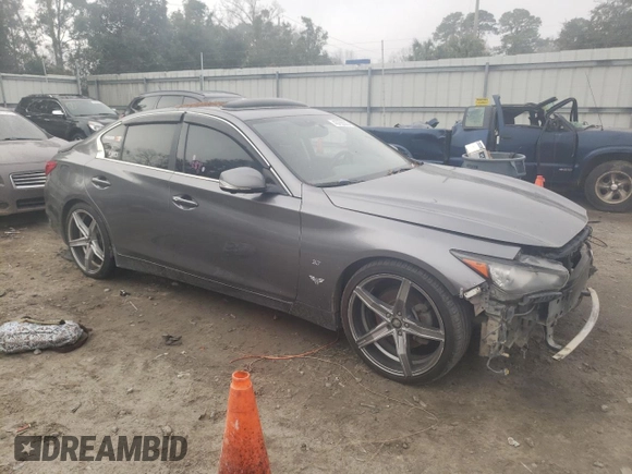 2015 Infiniti Q50 with VIN JN1BV7AP3FM342500, listed as a Copart auction lot 43793335 with Not provided miles and Salvage title. Bid and sale history available at DreamBid. Image 4.