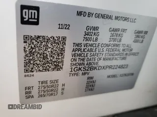 2023 GMC Yukon SLT with VIN 1GKS2BKDXPR224823, listed as a Copart auction lot 71722654 with 32,203 mi miles and Salvage Title. Bid and sale history available at carsss.com. Image 16.