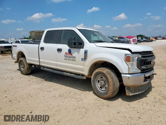 2021 Ford F-250 XL with VIN 1FT7W2B69MEC89060, listed as a Copart auction lot 56727635 with 221,612 mi miles and Salvage title. Bid and sale history available at DreamBid. Image 4.