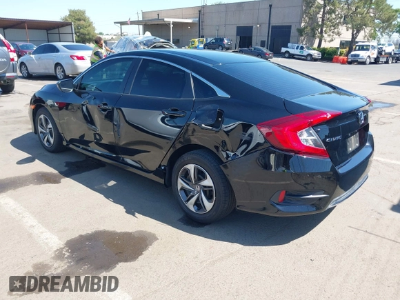 2019 Honda Civic Sedan LX with VIN 19XFC2F61KE202252, listed as a IAAI auction lot 42139362 with 37,128 mi miles. Bid and sale history available at carsss.com. Image 3.