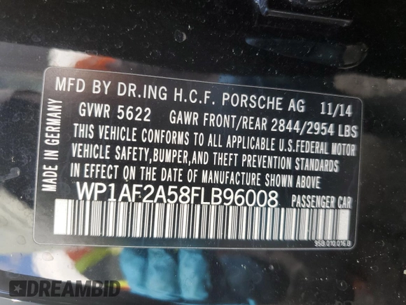 2015 Porsche Macan Turbo z VIN WP1AF2A58FLB96008, wystawiony jako Copart lot #49006515 z przebiegiem 97 011 mil mil oraz Szkoda całkowita • Salvage title. Historia ofert i sprzedaży dostępna na DreamBid. Obrazek 12.