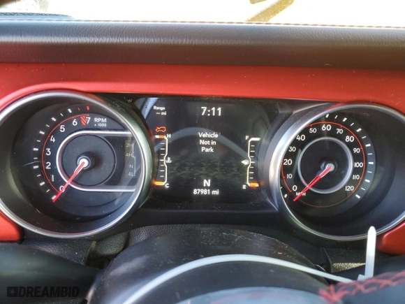 2020 Jeep Wrangler Unlimited Rubicon with VIN 1C4HJXFG3LW187460, listed as a Copart auction lot 50154435 with 87,981 mi miles and Salvage Title. Bid and sale history available at carsss.com. Image 9.