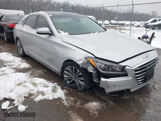 2017 Genesis G80 3.8L with VIN KMHGN4JE0HU203486, listed as a IAAI auction lot 41571417 with 93,418 mi miles. Bid and sale history available at carsss.com. Image 1.