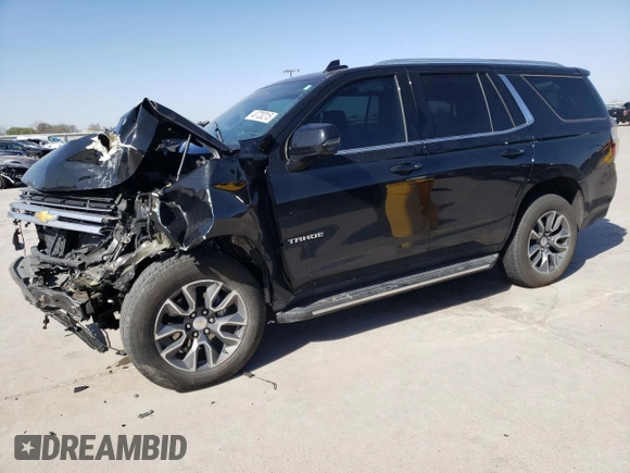 2023 Chevrolet Tahoe LT with VIN 1GNSCNKD2PR527435, listed as a Copart auction lot 49720215 with Not provided miles and Salvage title. Bid and sale history available at DreamBid. Image 1.